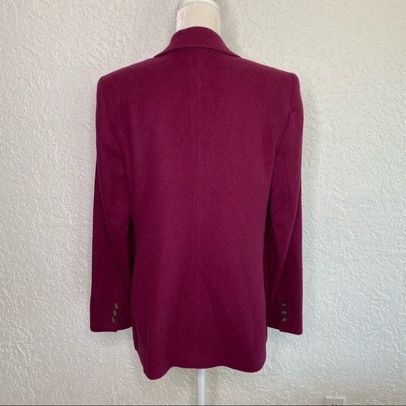 L.L. Bean Purple Wool Cashmere Blend Blazer Jacket Size 10 - Picture 5 of 9
